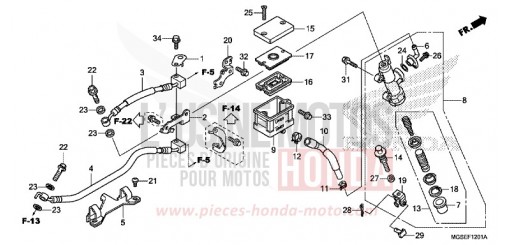 REAR BRAKE MASTER CYLINDER (NC700SA/SD) NC700SAC de 2012